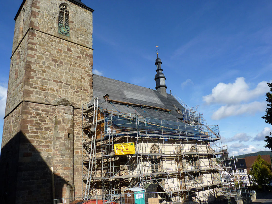 Dach- und Putzarbeiten 09. Oktober 2016 (Foto: Karl-Franz Thiede)
